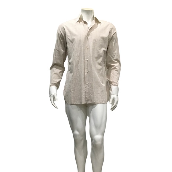 Tom Ford Mens White Mini Checkered Dress Shirt - Picture 1 of 6